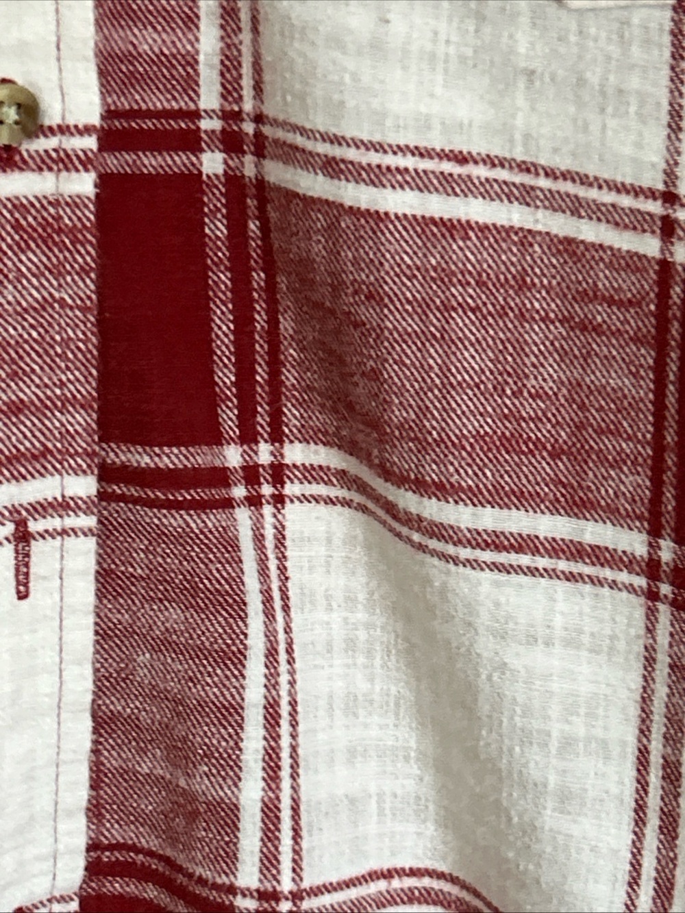 Time & Tru Long Sleeve Cream & Burnt Red Plaid Hooded Shacket Women's 2XL (20) - Picture 4 of 9